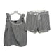 Rachel Zoe M Gingham Print Pajama Set Black White Ruffle Tank Shorts Coquette