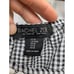 Rachel Zoe M Gingham Print Pajama Set Black White Ruffle Tank Shorts Coquette