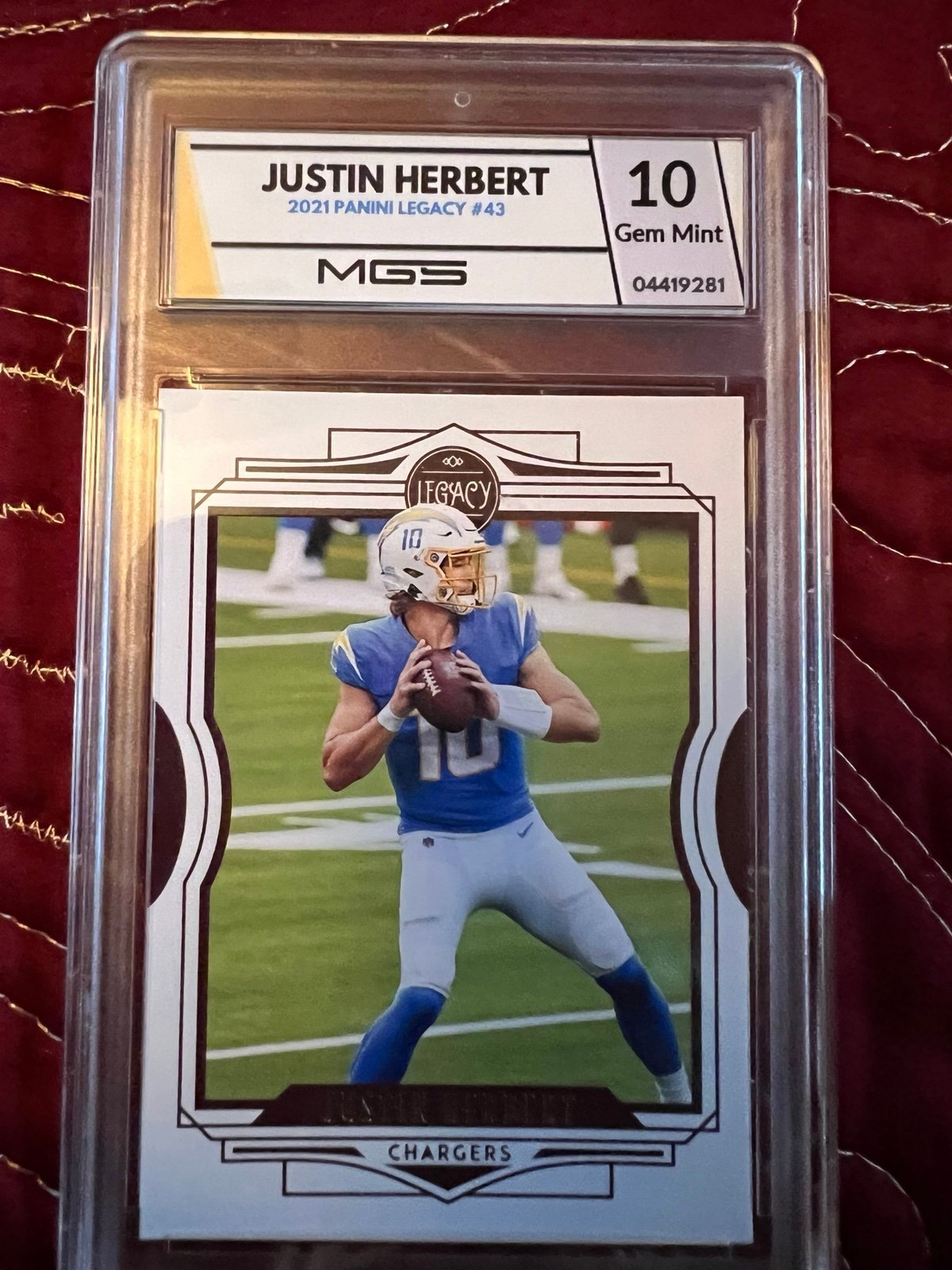 Justin Herbert Star QB Rookie card Gem Mint 10