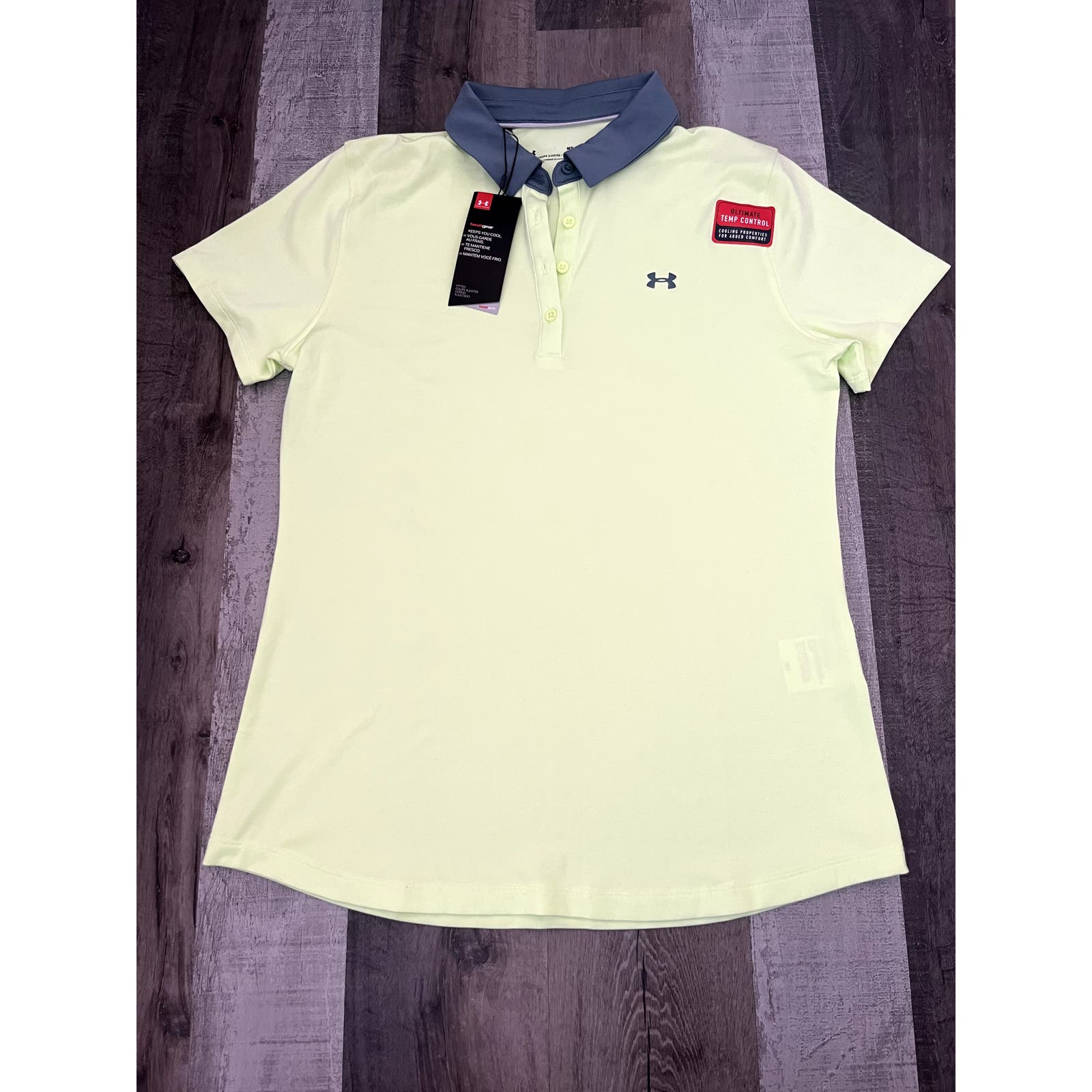 New! Under Armour ~ HeatGear ~ Neon Green Women's Fitted Golf polo ~ Shirt SZ M