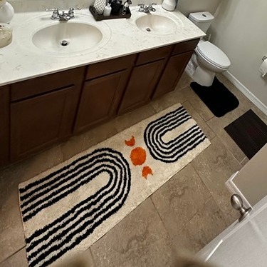 Bathroom Runner Rug 20 x60 Long Abstract Bath Mat for Bathroom