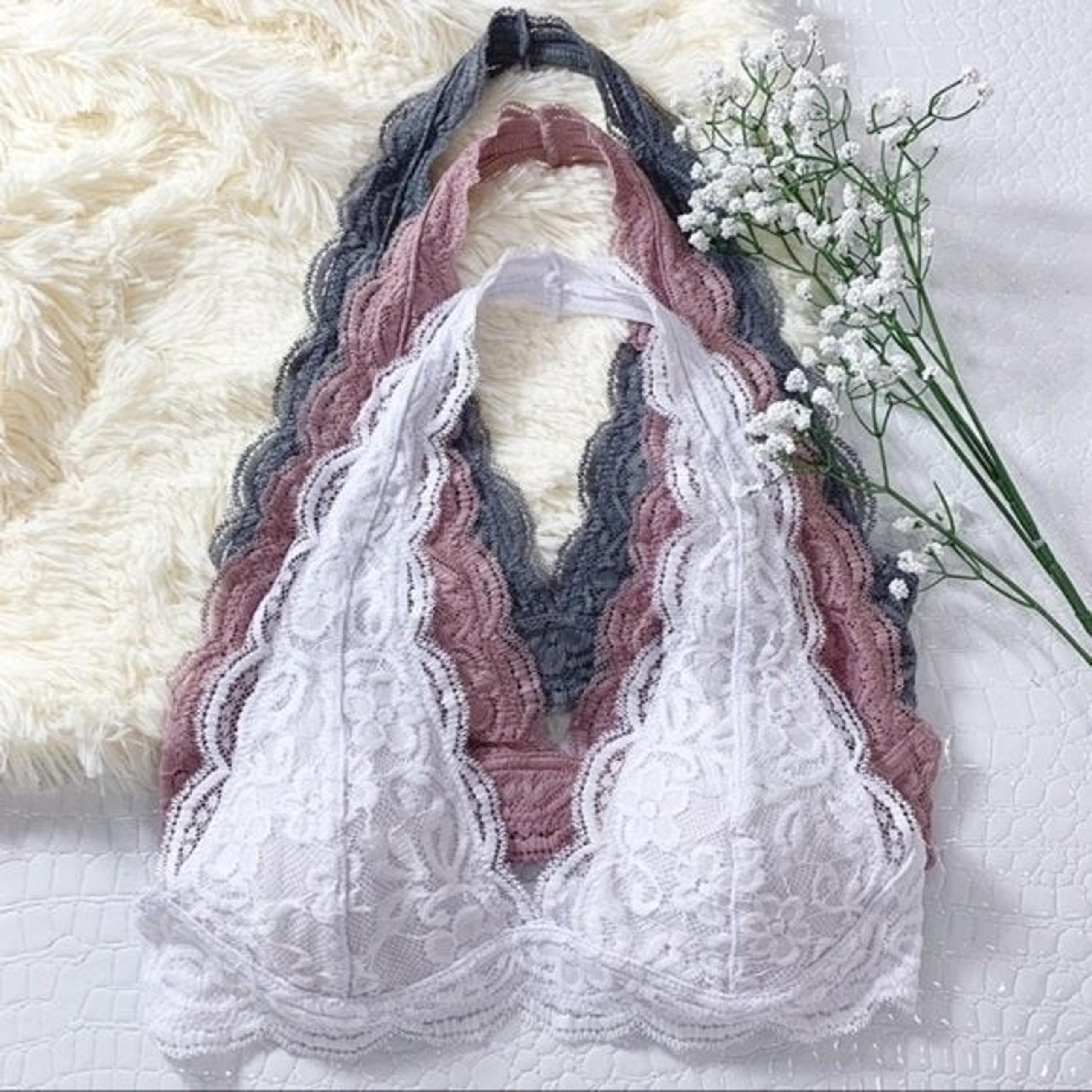 White Lace Halter Bralette