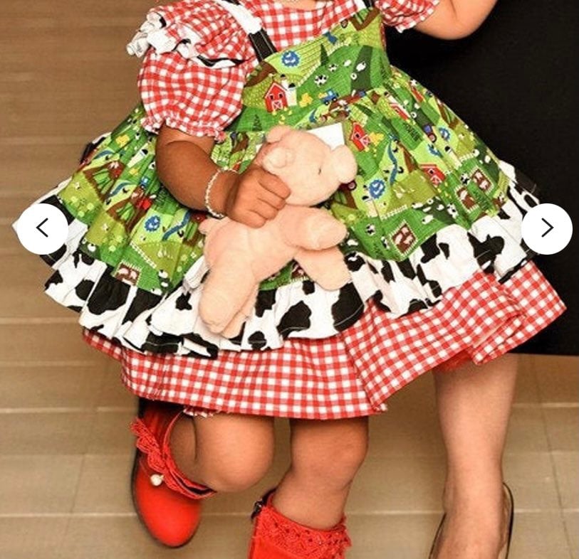 Custom made 2T farm themed dress for pag
