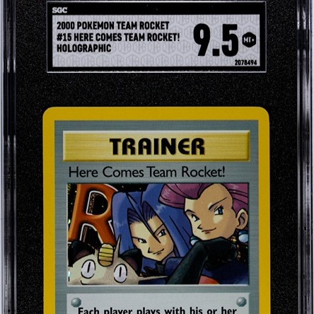 2000 Pokemon Here Comes Team Rocket! Holo Holographic SGC 9.5 MT+ Graded Card