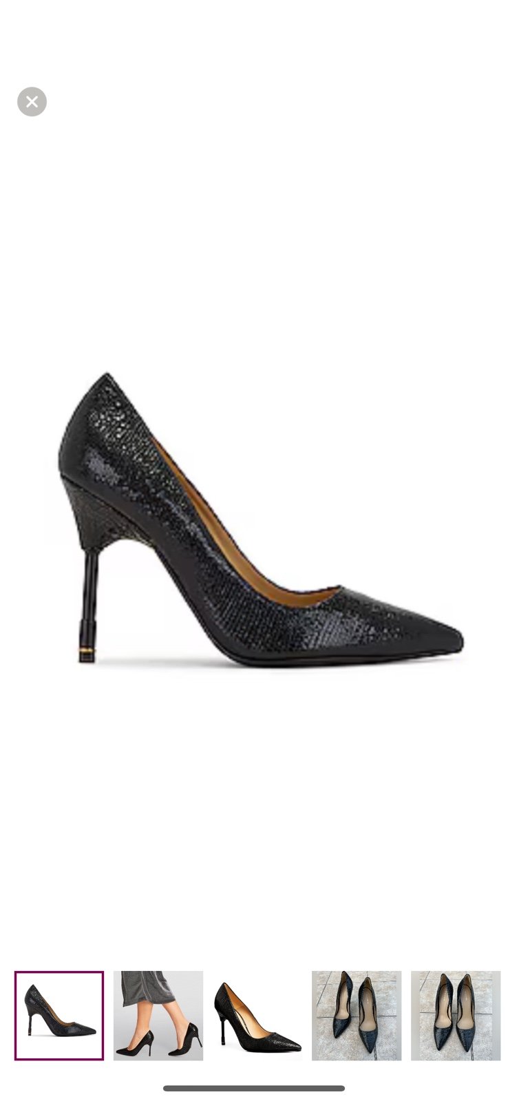 ALLSAINTS Nova Pump in Black Metallic
