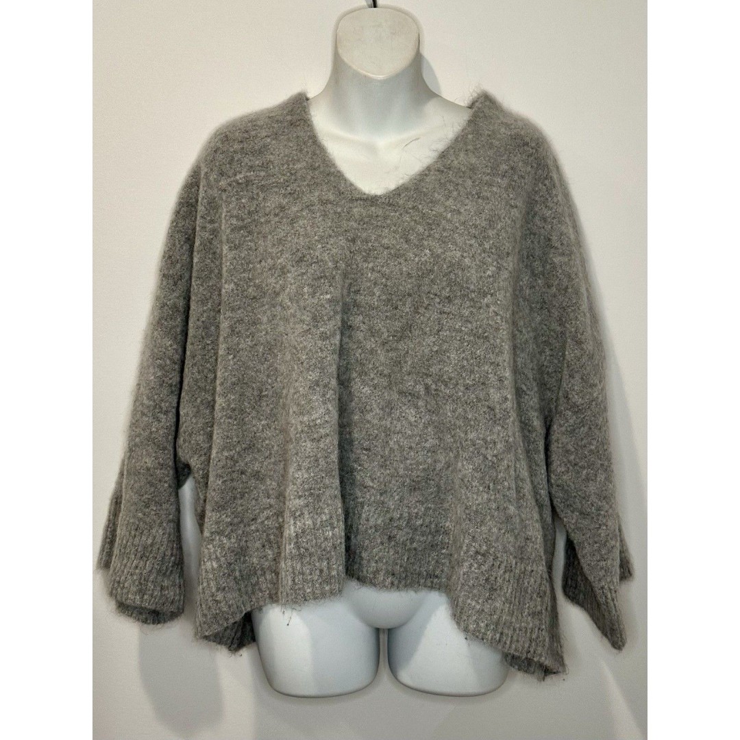Eileen Fisher The Fisher Project Gray Oversided Wool/Mohair Sweater Size L EUC!!