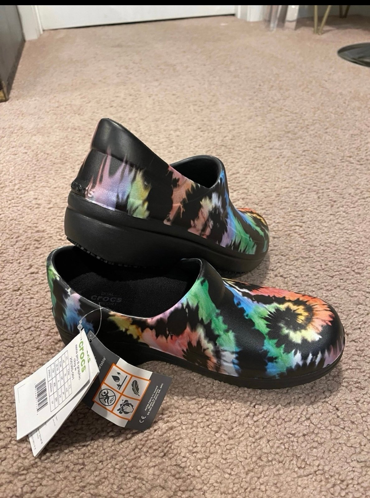 Aunthentic Womens CROCS Tie-dye clogs slip resistant