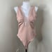 Free People Intimately Ribbed Bodysuit Pink Mauve Swoon First Call Sz Large Lace