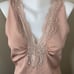 Free People Intimately Ribbed Bodysuit Pink Mauve Swoon First Call Sz Large Lace