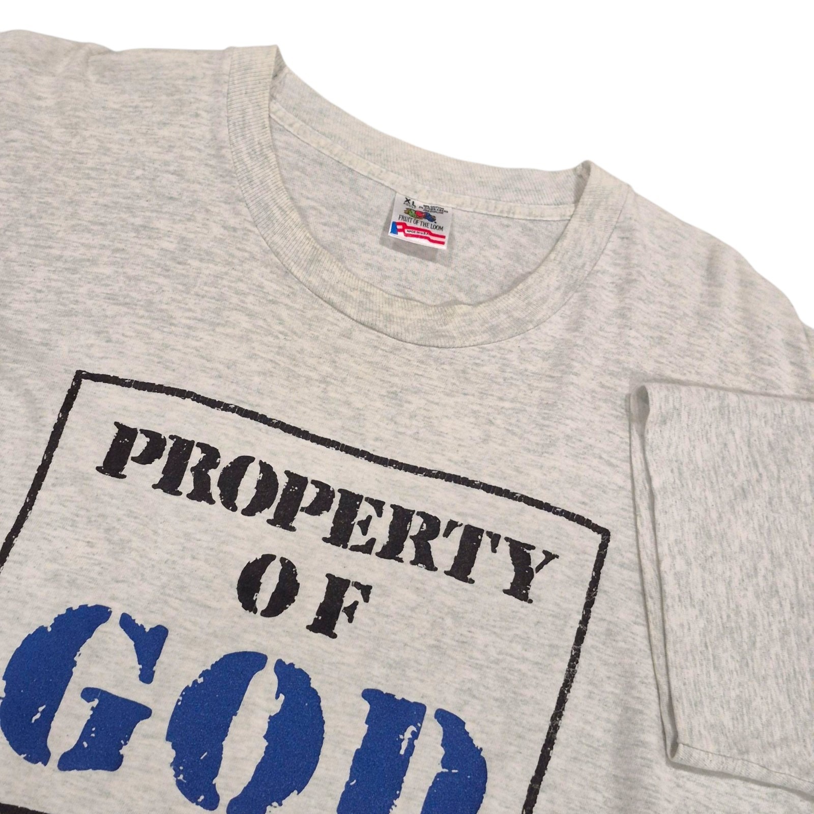 VTG Property Of God T-Shirt Christian Single Stitch Made In USA Adult XL