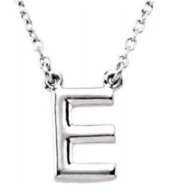 14kt Gold Mini Initial 'E‘ necklace