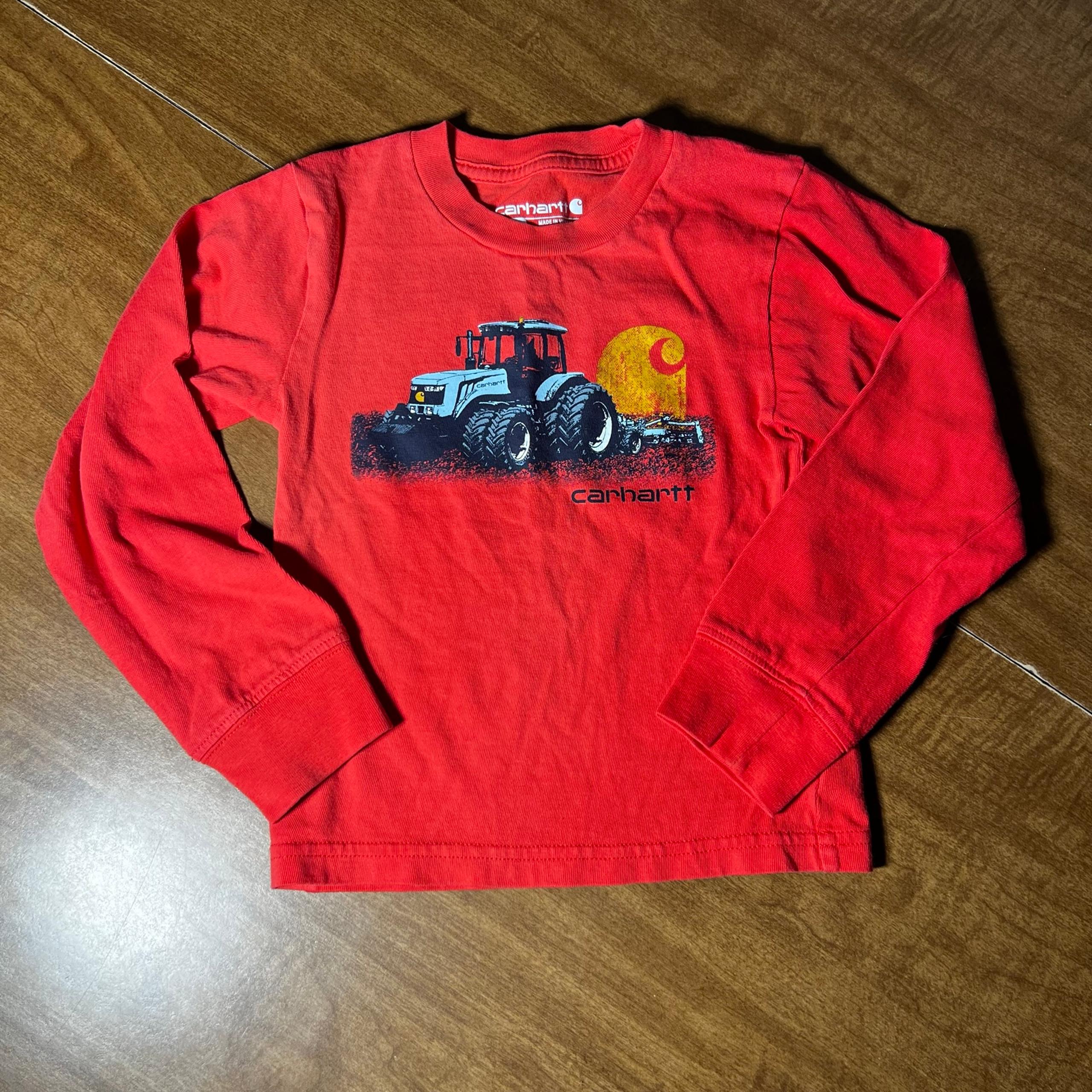 | Unisex | 2T | Red Long Sleeve | Tractor & Logo | GUC | Outdoors Play - Carhartt