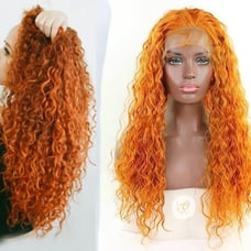 orange celebrity lace free part wig