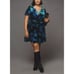 Anthropologie The Somerset Mini Dress Velvet Blue Floral Womens 1X Pockets NWT