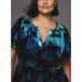 Anthropologie The Somerset Mini Dress Velvet Blue Floral Womens 1X Pockets NWT