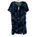 Anthropologie The Somerset Mini Dress Velvet Blue Floral Womens 1X Pockets NWT