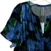 Anthropologie The Somerset Mini Dress Velvet Blue Floral Womens 1X Pockets NWT