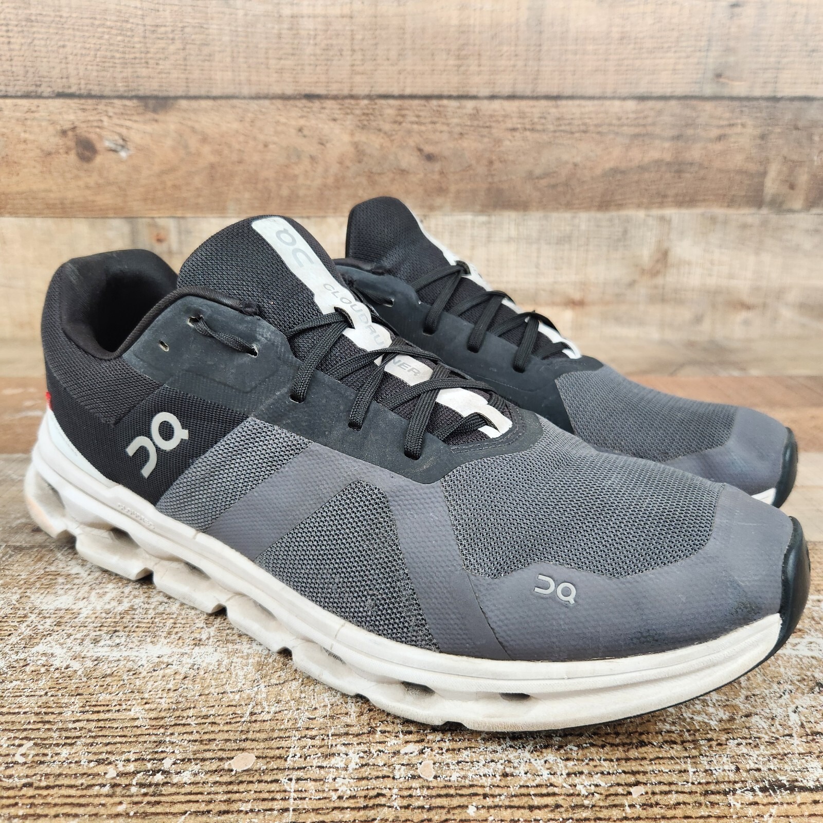 On Running Cloudrunner Men's Sz 13 Black Gray Athletic Train Lightweight Sneaker