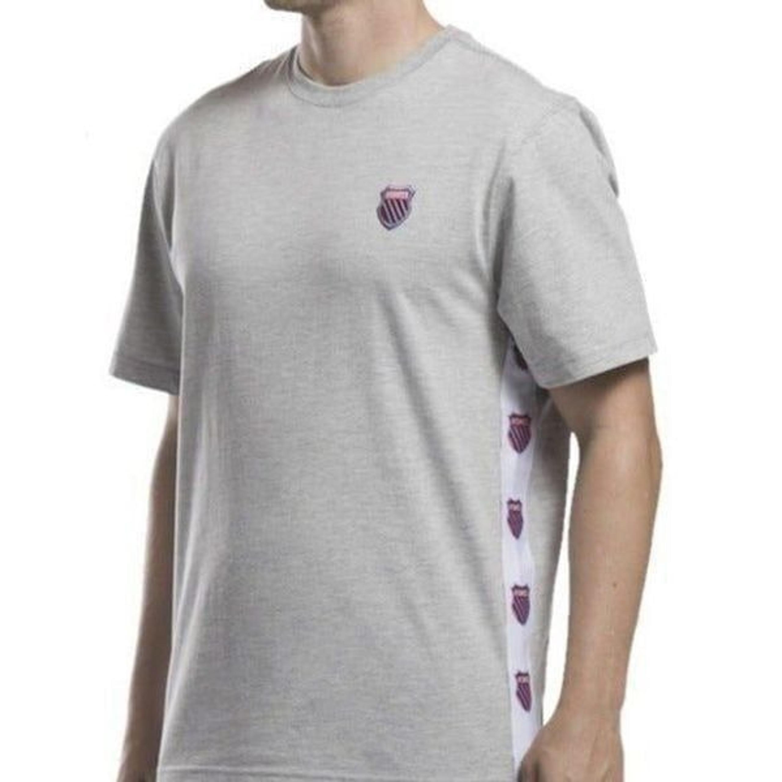 K-Swiss Banded Heather Gray Tee Shirt