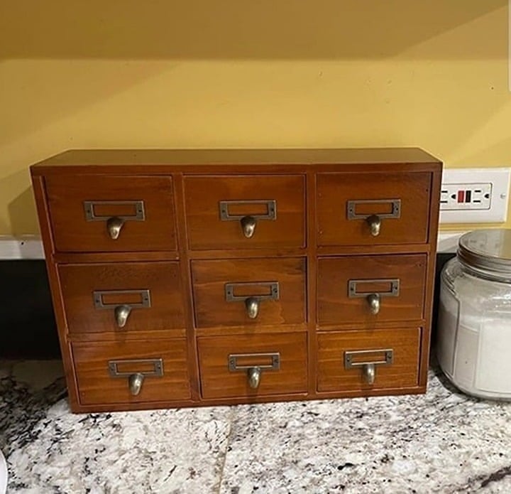 Desk Drawer Organizer, Wooden Vintage Apothecary Cabinet (Free shipping)