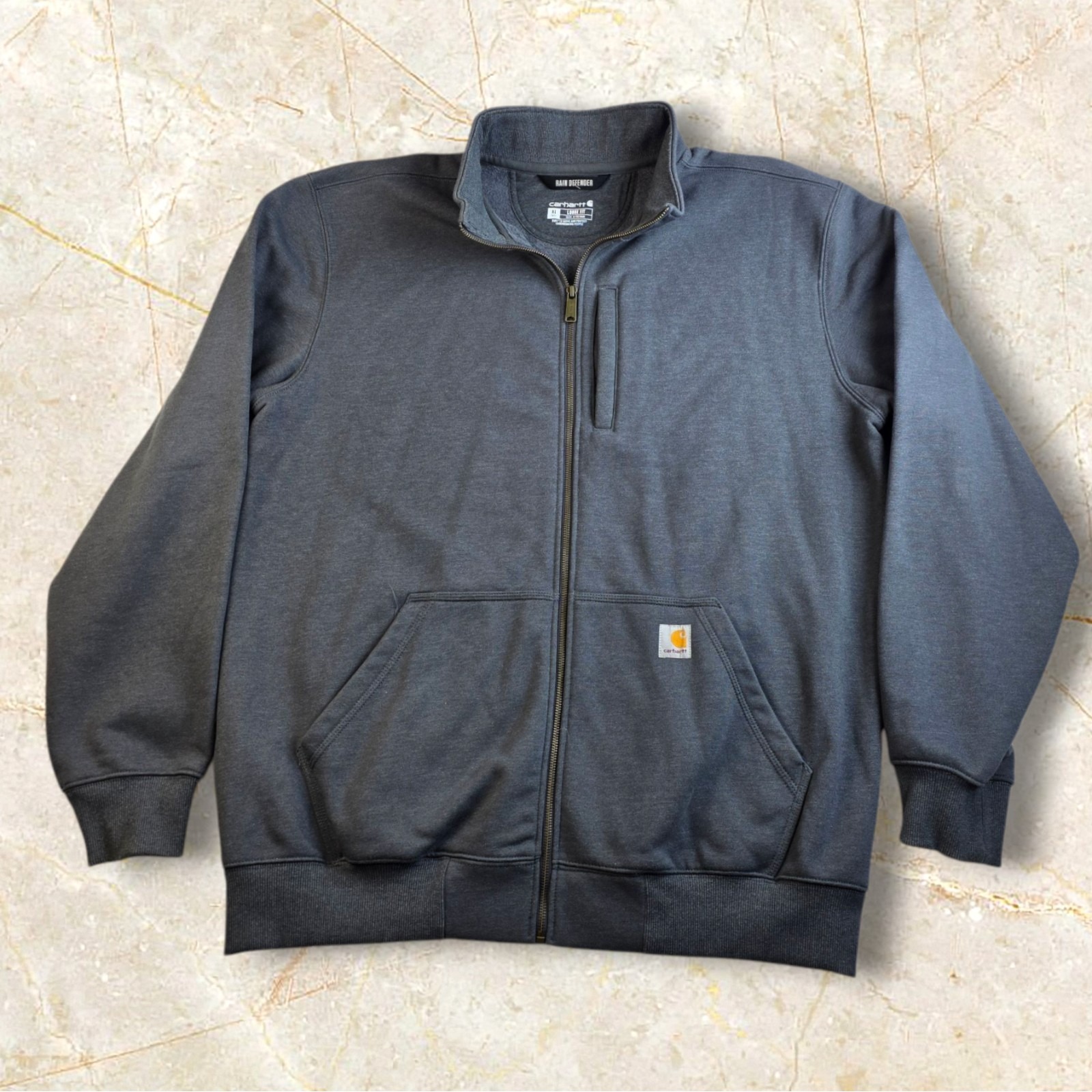 Carhartt 104440 CRH Rain Defender Full Zip Sweatshirt Jacket Size XL Tall Work