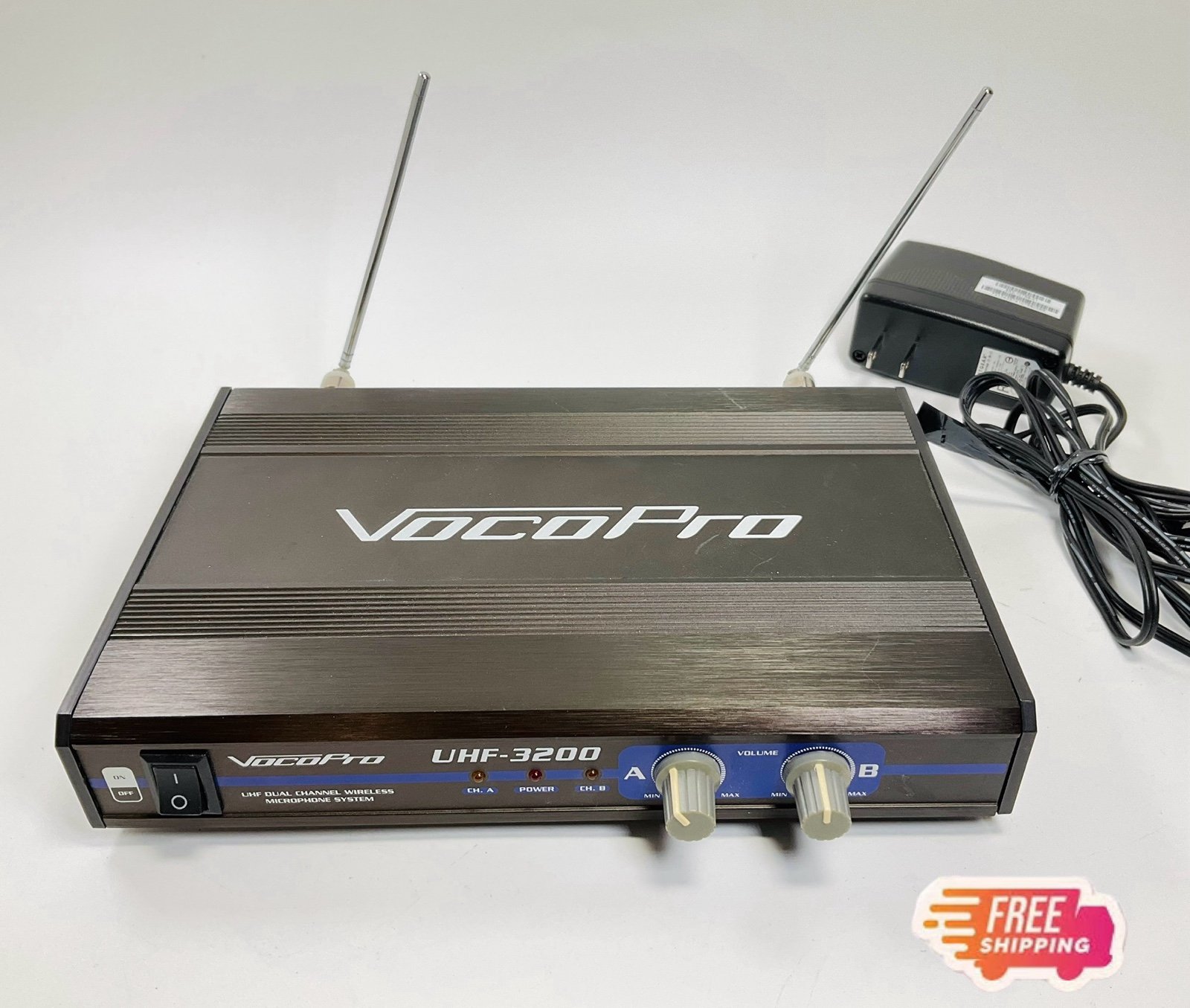 VocoPro UHF Dual Channel Wireless Microphone System Model UHF-3200