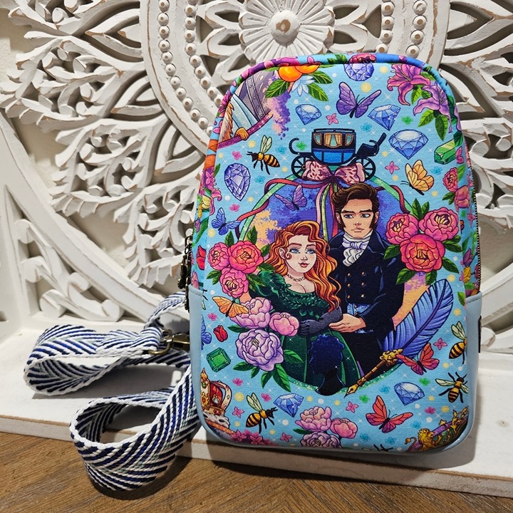 NEW Bed Hog Colorful Illustrated Crossbody Bag W/adjustable Strap