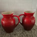 Two Le Creuset Ombré Cherry Pitchers stoneware