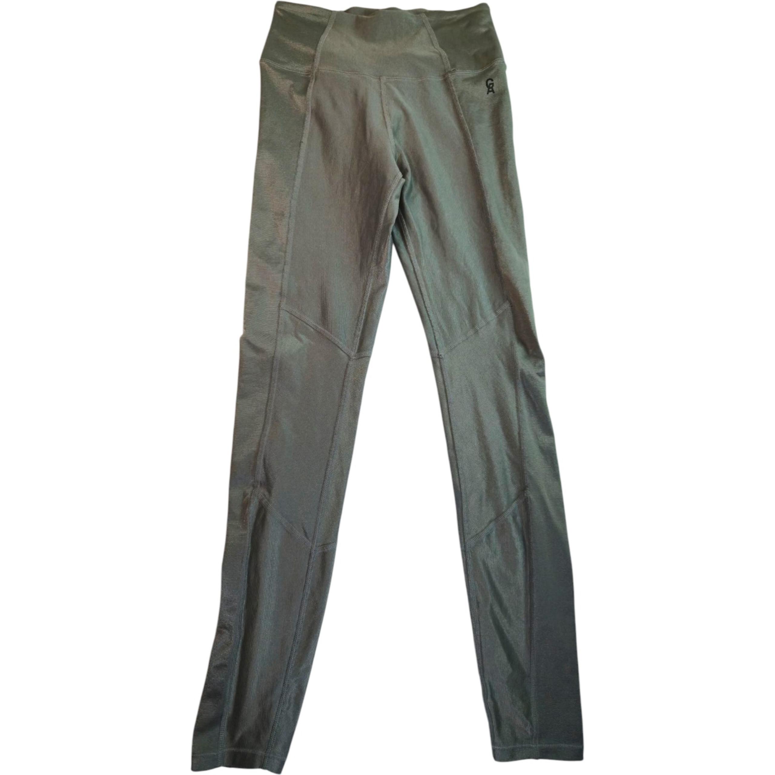 Good American Womens Power Core Athletic Metallic Silver Leggings Size 2 Pants