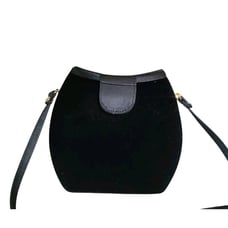 Cache' Vintage Black Velvet and Satin Evening Bag
