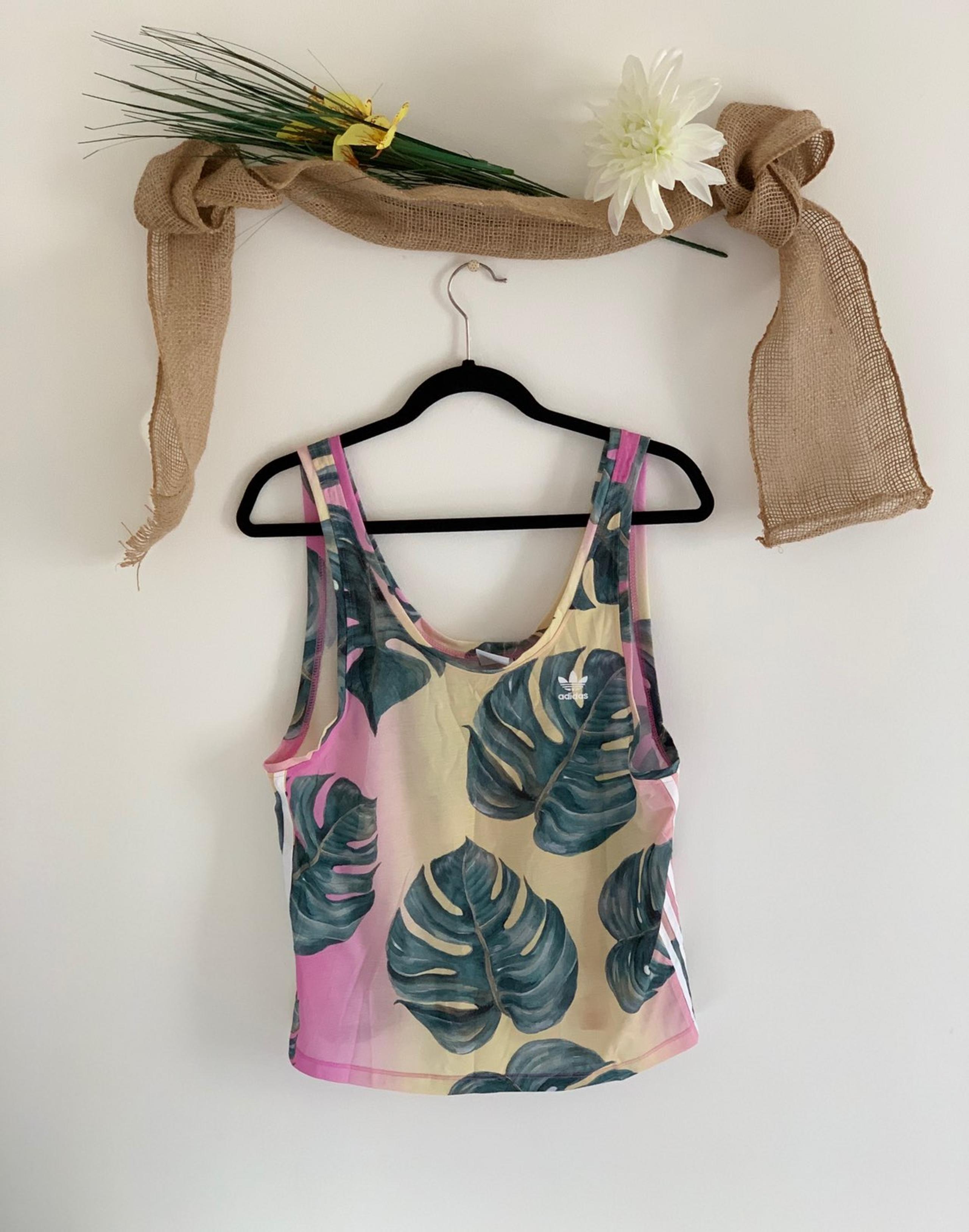 Adidas X Farm Tropical 3 Stripe Tank Top