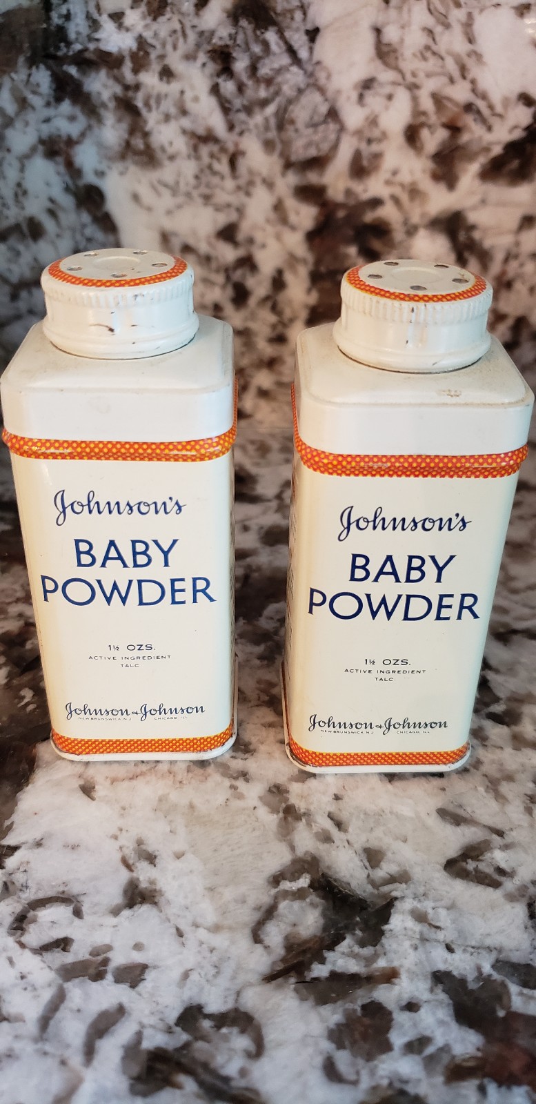 2 Vintage Johnsons Baby powder tins Unopened.