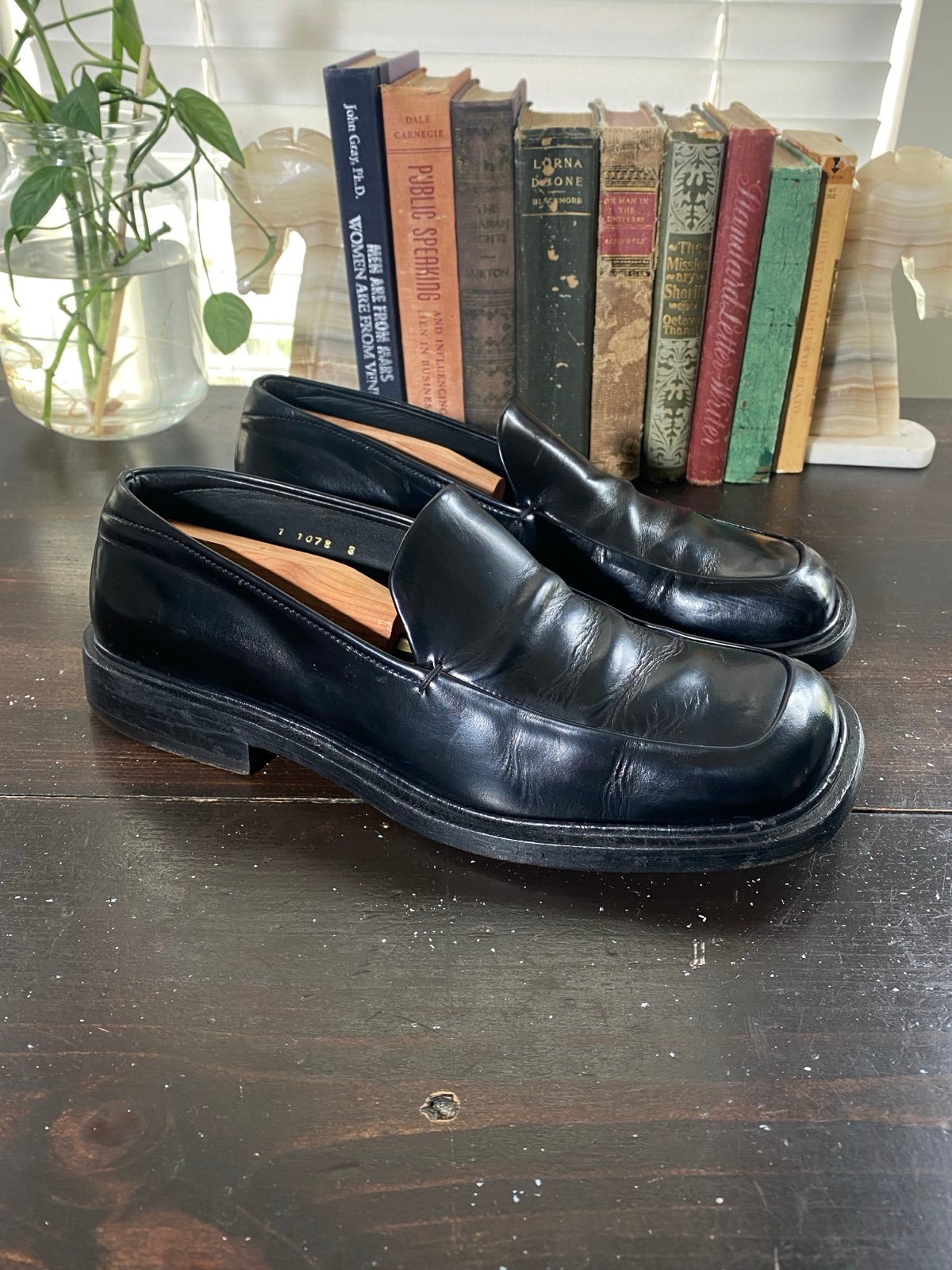 Black chunky loafers