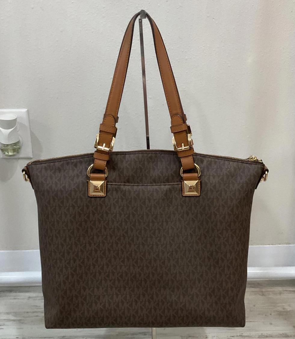 Michael Kors Brown Signature Shoulder Tote