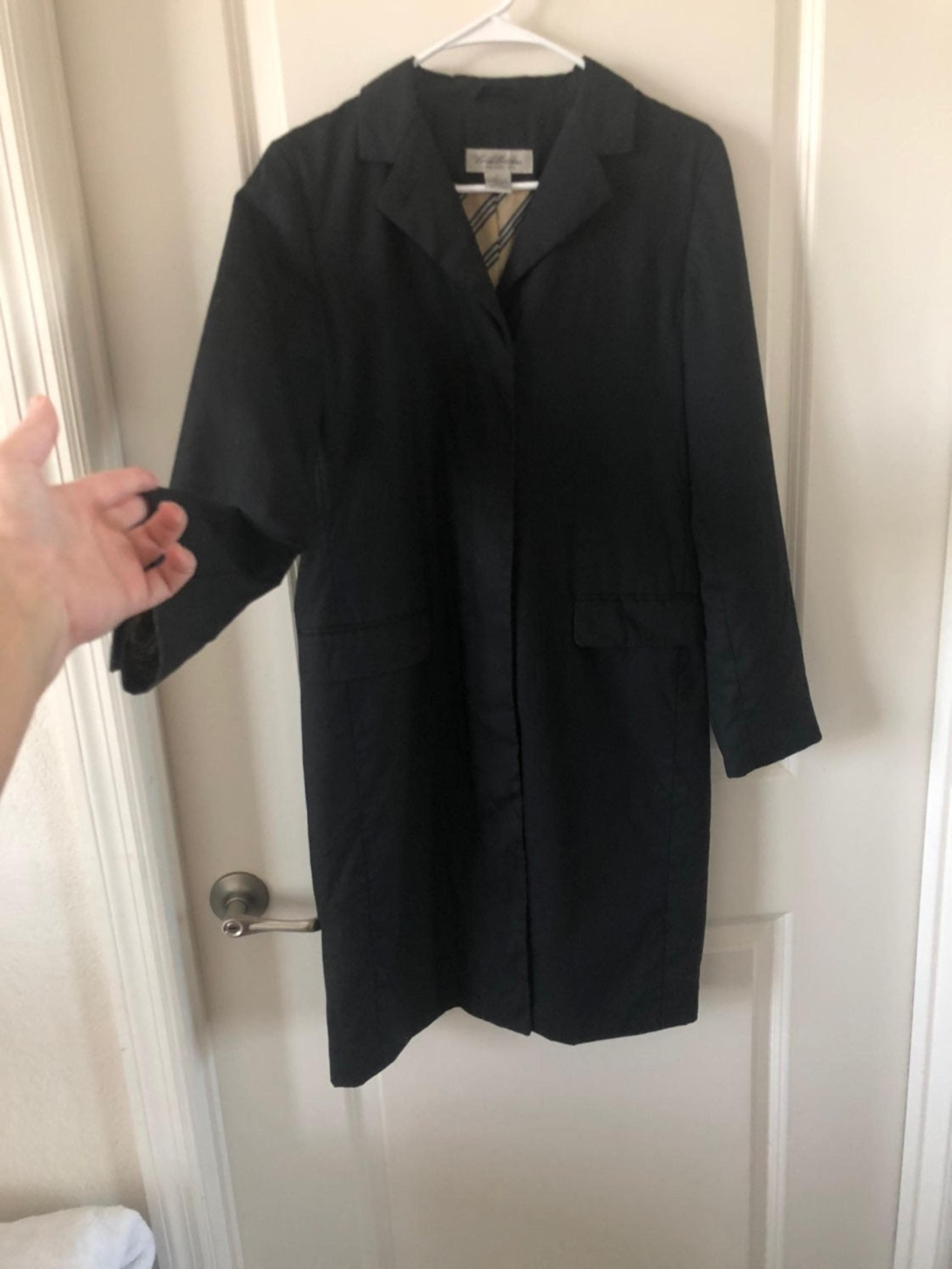 Brooks Brothers black trench coat women