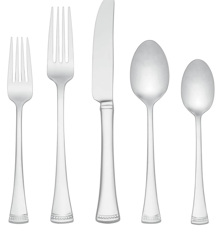 Lenox Portola Mirror Piece Flatware Set, 20 Count, Metallic