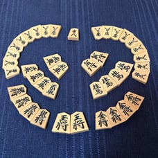Shogi pieces, made by Tamayama, Tendo.