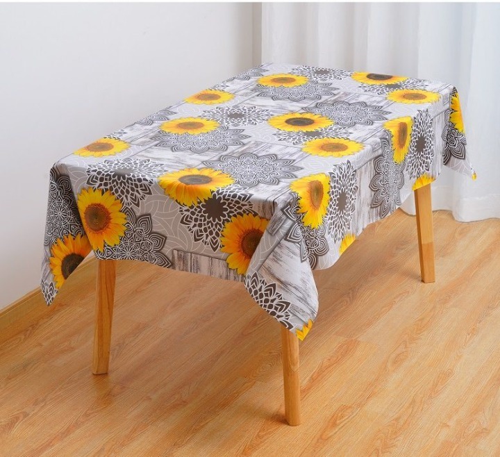 PVC Table Cloth Rectangle Stain Resistant, Waterproof and Washable Tablecloth fo
