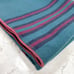 Wool Throw Blanket Teal Red Striped Vintage Large 69 x63