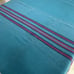 Wool Throw Blanket Teal Red Striped Vintage Large 69 x63