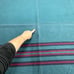 Wool Throw Blanket Teal Red Striped Vintage Large 69 x63