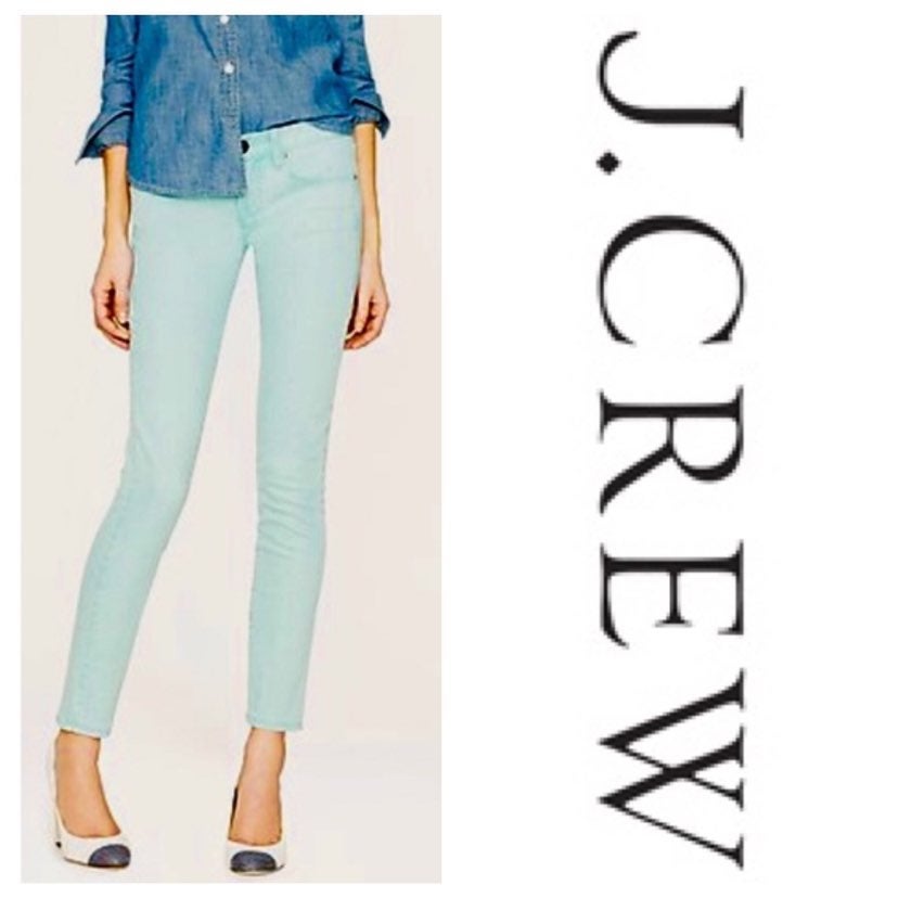 J. Crew Aqua Mint Toothpick Jeans