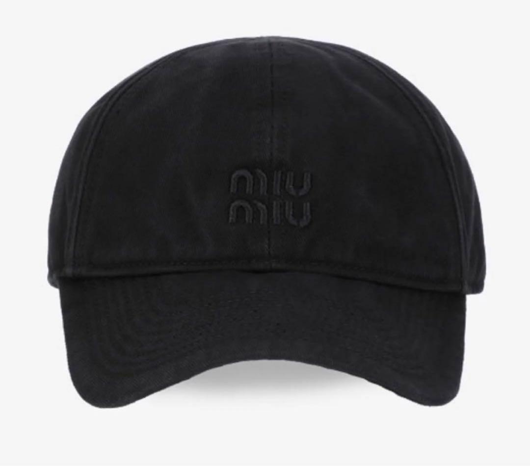 miumiu Drill baseball cap黒mサイズ 試着のみ、美品