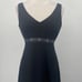 Vintage Y2k Empire Waist Beaded Gown A Line Sleeveless V Neck Black Womens 8