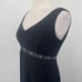 Vintage Y2k Empire Waist Beaded Gown A Line Sleeveless V Neck Black Womens 8