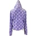 Juicy Couture Velour Lavender Lilac Check Logo Hoodie Size Large Full Zip