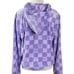 Juicy Couture Velour Lavender Lilac Check Logo Hoodie Size Large Full Zip