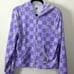 Juicy Couture Velour Lavender Lilac Check Logo Hoodie Size Large Full Zip