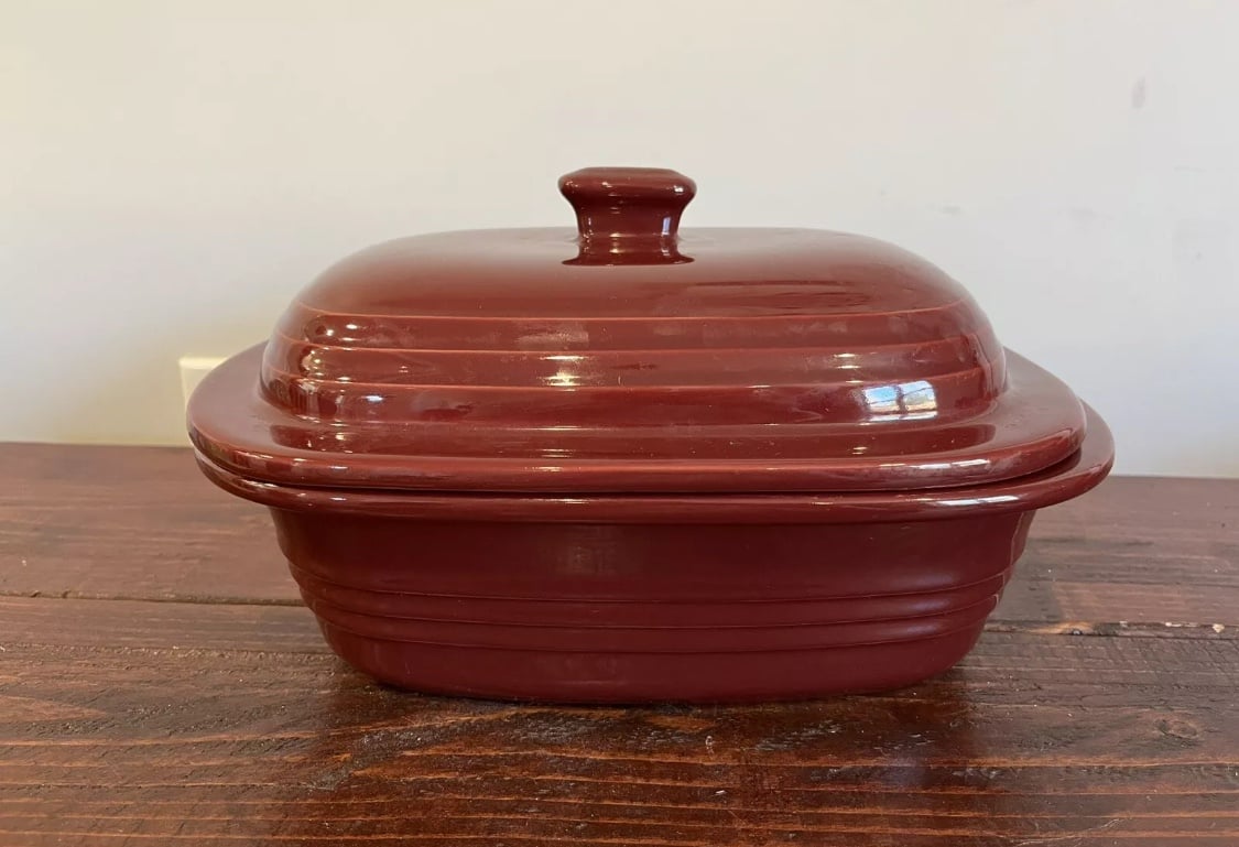 Pampered Chef Stoneware 3.1 Qt Cranberry Lid Dutch Oven Casserole Dish 5111