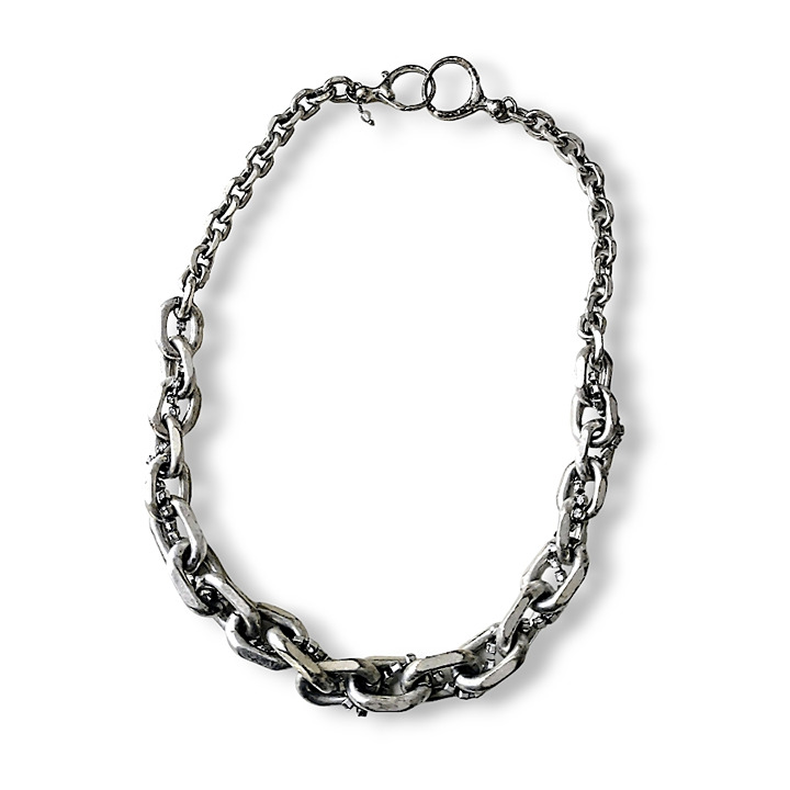 vintage 90's Fossil chunky chain weaved choker men's necklace